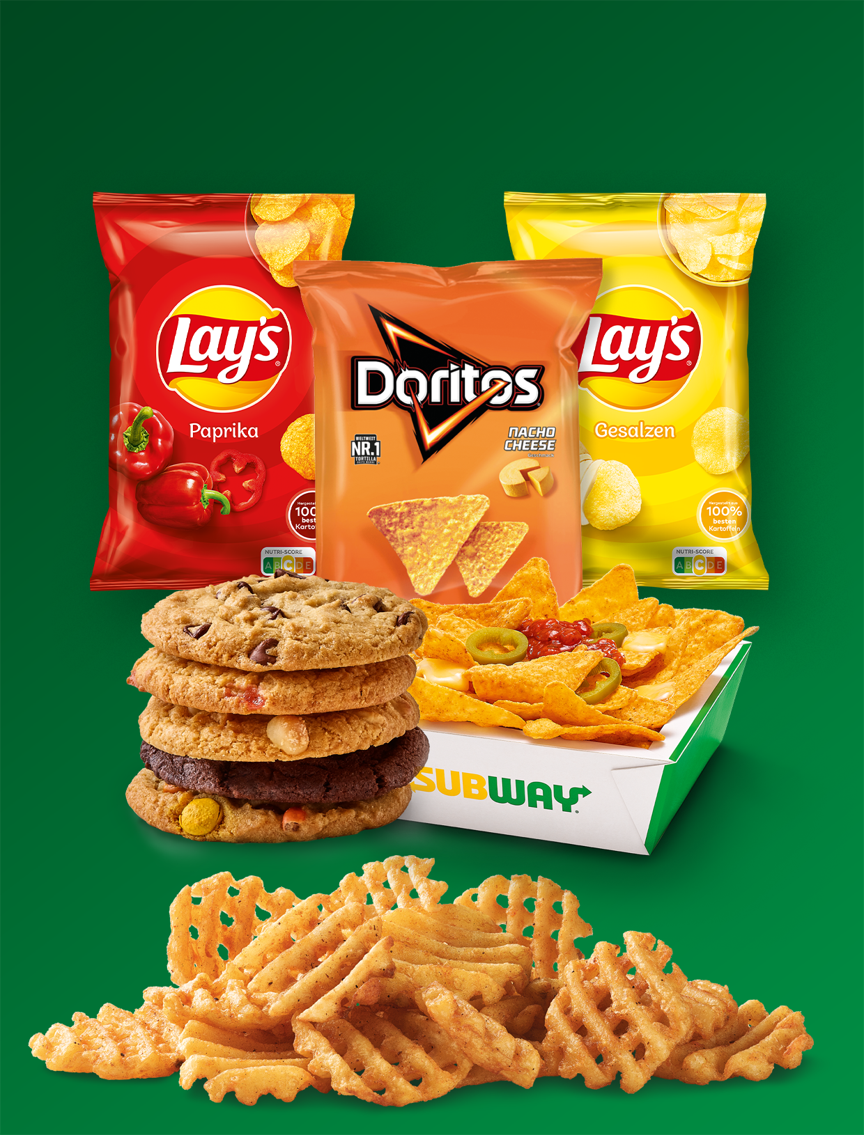 Snacks, Chips, Cookies - alles, was glücklich macht.